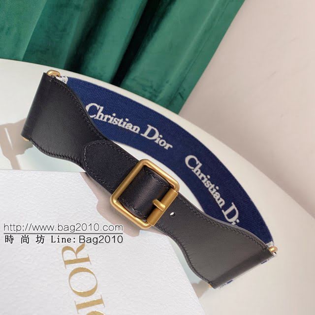 Dior女士腰帶 迪奧Christian Dior刺繡帆布皮帶  jjp1971